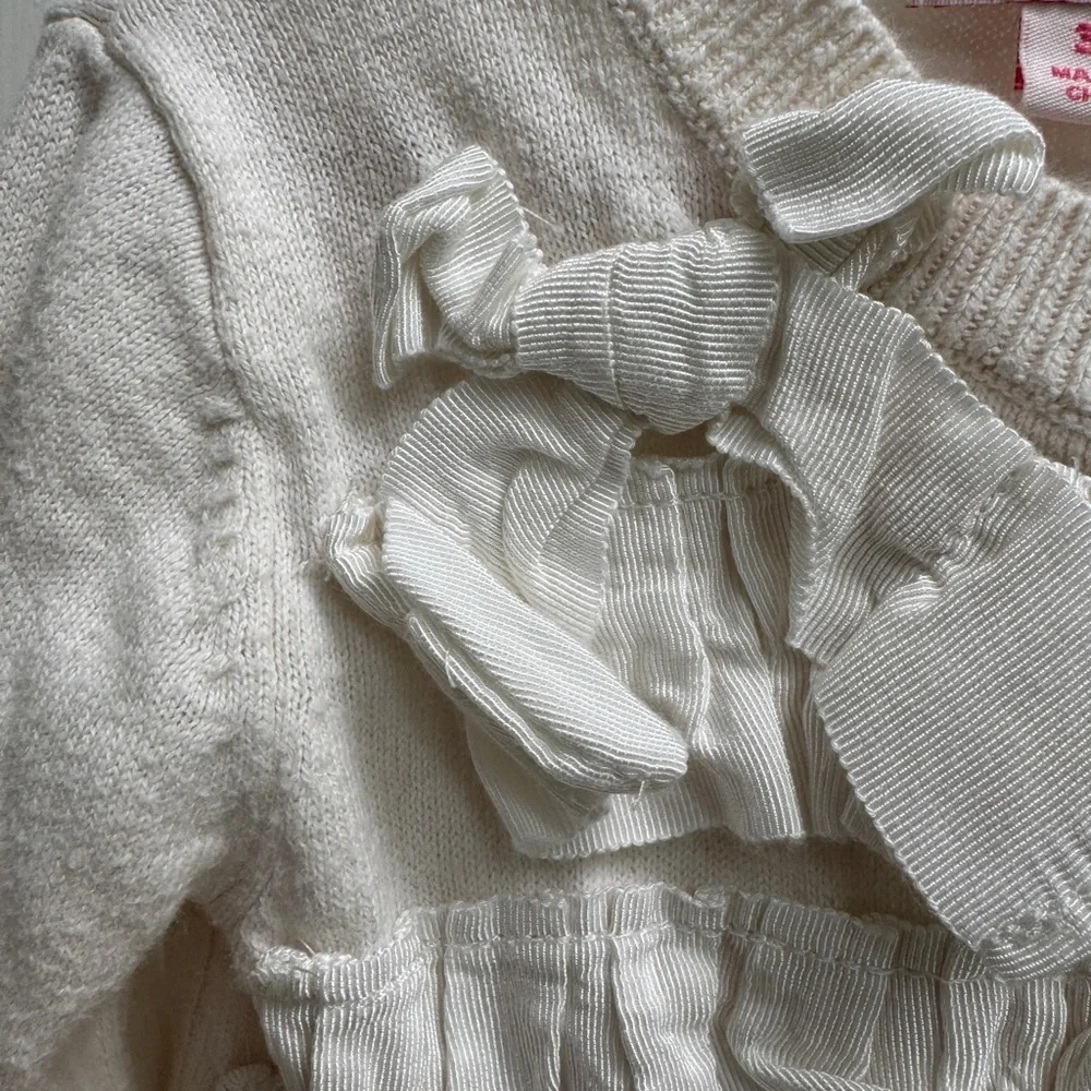 OshKosh B'gosh Genuine Kids 3T Girls  Cream Ruffle Sweater Cardigan